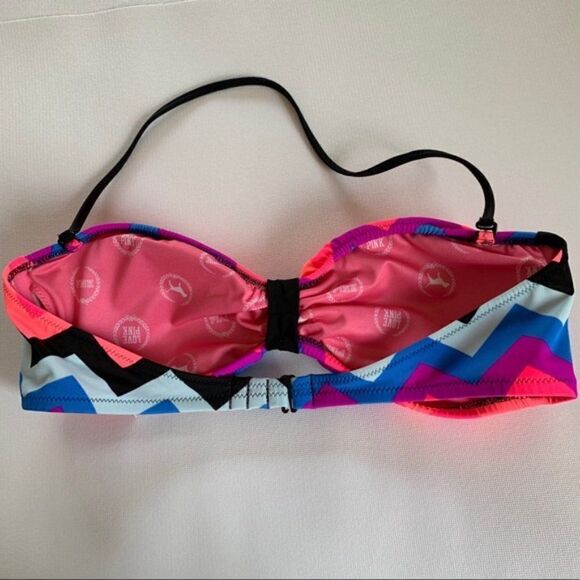 Victoria’s Secret Pink | Chevron Bandeau Swim Top size M - Picture 3 of 4